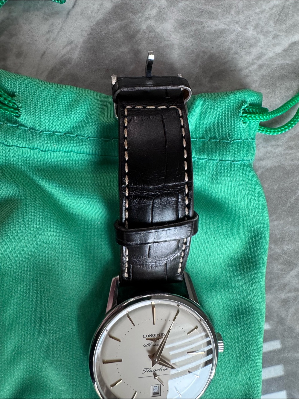 Longines Flagship Men's Watch - Cream Dial, Brown Leather Strap - Picture 10 of 16